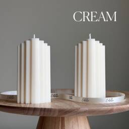 Geometric Soy Pillar Candle Sculptural Home Decor - thumbnail 3