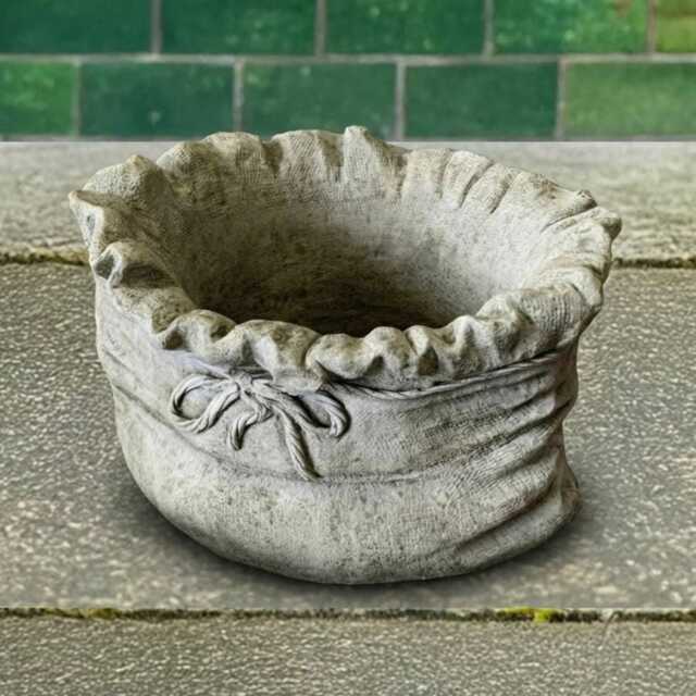 Concrete Bag Planter Decor Garden Sack Flower Pot Handcrafted Outdoor Figurine Stone Plant Ornament Cement Holder Art Gift - image 1