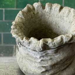 Concrete Bag Planter Decor Garden Sack Flower Pot Handcrafted Outdoor Figurine Stone Plant Ornament Cement Holder Art Gift - thumbnail 4