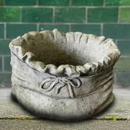 Concrete Bag Planter Decor Garden Sack Flower Pot Handcrafted Outdoor Figurine Stone Plant Ornament Cement Holder Art Gift - thumbnail 3