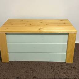 Deluxe Ottoman Shoe Storage Box Seat Bench Chest Sage Pine Oak Solid Wood - thumbnail 2