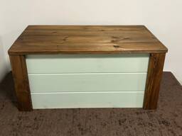 Deluxe Ottoman Shoe Storage Box Seat Bench Chest Sage Pine Oak Solid Wood