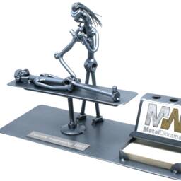 Metal Sculpture Physiotherapist Gift Business Card Holder, Osteopath Welded Metal Art, Physiotherapist Art Ddexc Organizer - thumbnail 3