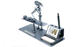 Metal Sculpture Physiotherapist Gift Business Card Holder, Osteopath Welded Metal Art, Physiotherapist Art Ddexc Organizer - thumbnail 1