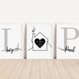 Personalised New Home Print Set, Housewarming Wall Art, Entry Way Set Of 3 - thumbnail 2