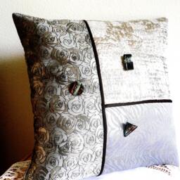Pillow...throw Pillow...decorative Pillow...modern Design Pillow...silver Charm....designer Pillow....ooak - thumbnail 2