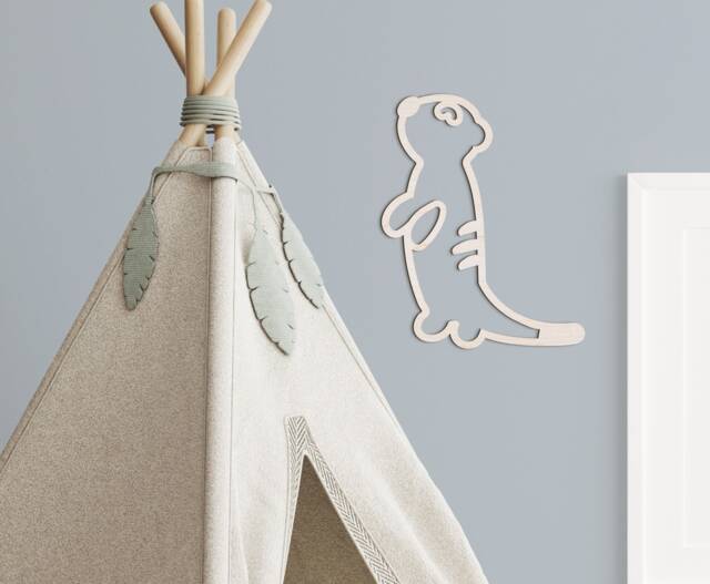 Meerkat Wall Art Nursery Safari Kids Room Wooden Decoration Children's - image 1