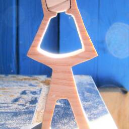 Carved Wooden Sculpture Head in The Clouds - thumbnail 3