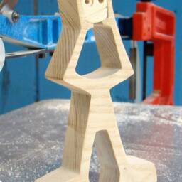 Carved Wooden Sculpture Head in The Clouds - thumbnail 4