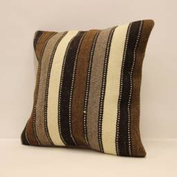 Vintage Kilim Pillow, 16x16 Pillow Cover, Handwoven Lumbar, Couch Throw Pillow, Boho Lumbar Pillow, Cushion Cover, Ethnic 4Kf-573 - thumbnail 3