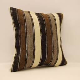 Vintage Kilim Pillow, 16x16 Pillow Cover, Handwoven Lumbar, Couch Throw Pillow, Boho Lumbar Pillow, Cushion Cover, Ethnic 4Kf-573 - thumbnail 2