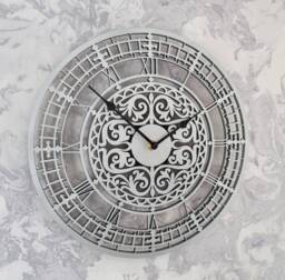 Silver Glitter Wall Clock Silent Non Ticking Roman Numerals 30cm 55cm Ornament Gift - thumbnail 1