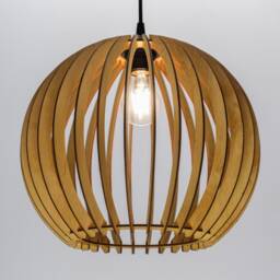 Plywood Orb Lampshade Scandinavian Wood Pendant Light - thumbnail 2