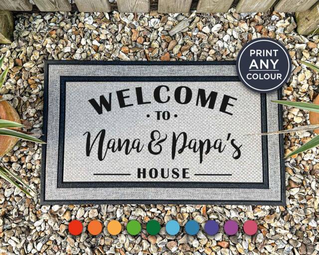Welcome To Nana & Papa's House - Grandad Gift All Weather Doormat Nanny Gifts For & Personalized - image 1
