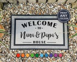 Welcome To Nana & Papa's House - Grandad Gift All Weather Doormat Nanny Gifts For & Personalized - thumbnail 1