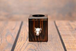 American Staffordshire Terrier - Wooden Candlestick With Dog, Souvenir, Decoration, Limited Edition, Collection - thumbnail 1