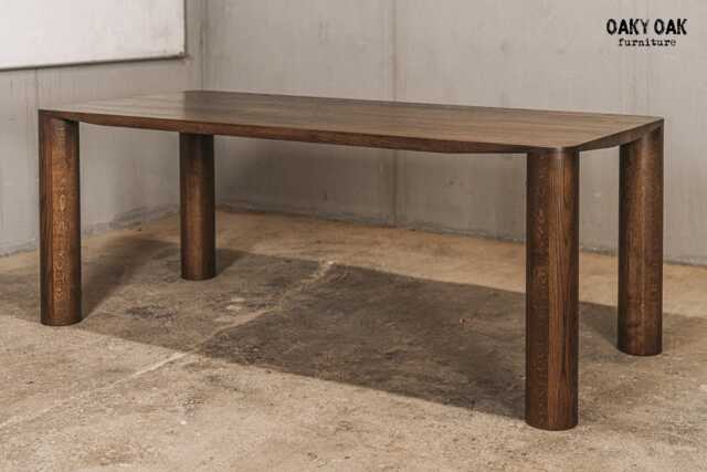 Oak Dining Table With Metal Legs, Industrial Rustic Furniture - image 1