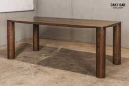 Oak Dining Table With Metal Legs, Industrial Rustic Furniture - thumbnail 1