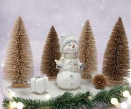 Sparkly Beige & Brown Miniature Christmas Tree Dollhouse Decor - thumbnail 1