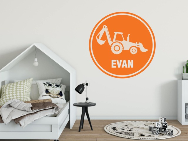 Name Wall Decal, Construction Decals, Boys Room Decor, Kids Stickers, Personalized Wall Decals For Kids Db194 - image 1