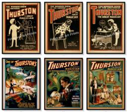 Vintage Magician Thurston Magic Show Poster Ads Set Of 6 Prints - thumbnail 1