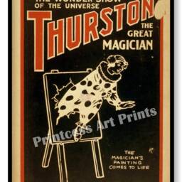 Vintage Magician Thurston Magic Show Poster Ads Set Of 6 Prints - thumbnail 3