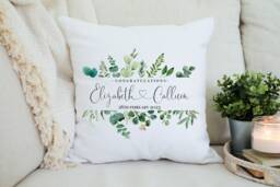 Personalised Wedding Gift - Engagement Anniversary Keepsake Happy Couple On Your Day Pillow - thumbnail 1