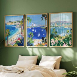 Set Of 3 San Diego Posters, Usa Wall Art Prints, Travel Poster Set, California Coastline Skyline Decor Posters - thumbnail 3