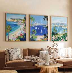 Set Of 3 San Diego Posters, Usa Wall Art Prints, Travel Poster Set, California Coastline Skyline Decor Posters