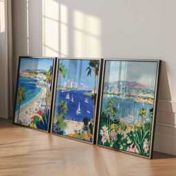 Set Of 3 San Diego Posters, Usa Wall Art Prints, Travel Poster Set, California Coastline Skyline Decor Posters - thumbnail 4