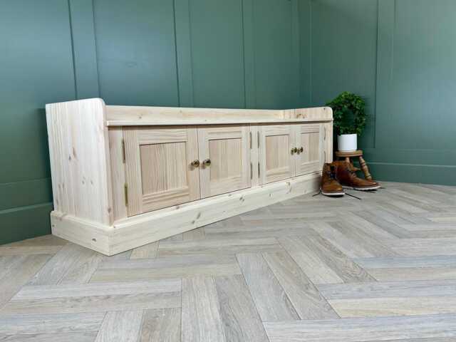 Hallway 6Ft Backless Storage Bench Seat, 4 Door Hall Shoe Or Window Seat - image 1