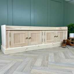 Hallway 6Ft Backless Storage Bench Seat, 4 Door Hall Shoe Or Window Seat - thumbnail 3