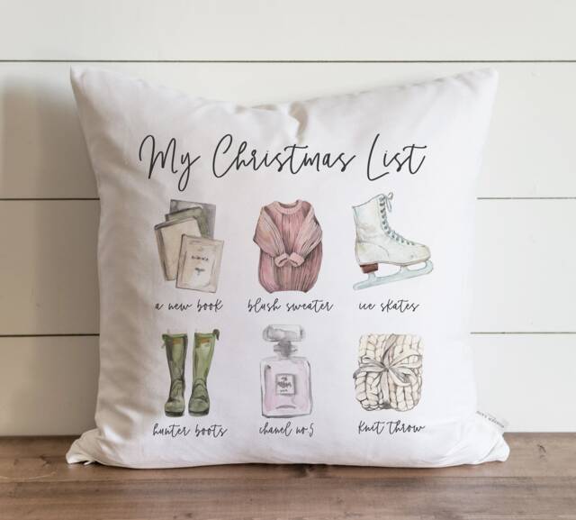 Christmas Pillow Cover // My List Hunter Boots Chunky Knit Throw Perfume Bottle Decor Farmhouse Style - image 1