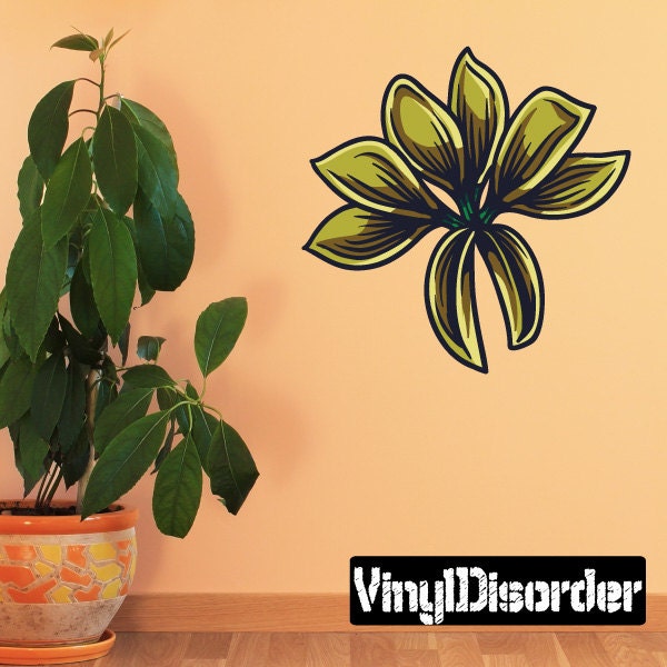 Floral Flower Wall Decal - Fabric Vinyl Removable & Reusable Floralfloweruscolor100Et