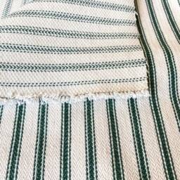 1105. Handmade Green Herringbone Stripe 100% Cotton Cushion Cover, Various Sizes - thumbnail 3