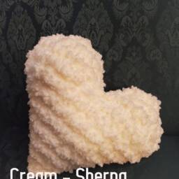 Red Heart Shaped Pillow, Valentine's Day Decor Crochet Black Throw Mother's Gift - thumbnail 4