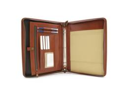 Leather Organizer, Personalized Leather Portfolio Men, Document Holder, Business Gift, Cognac Folder