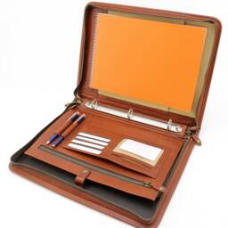 Leather Organizer, Personalized Leather Portfolio Men, Document Holder, Business Gift, Cognac Folder - thumbnail 2