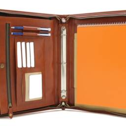 Leather Organizer, Personalized Leather Portfolio Men, Document Holder, Business Gift, Cognac Folder - thumbnail 3