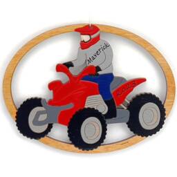 Personalized Atv 4 Wheeler Christmas Ornament-Wood, Hand Painted, Laser Cut - thumbnail 2