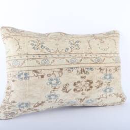 Handwoven Turkish Kilim Lumbar Pillow Bohemian Home Decor - 16x24 Inch - thumbnail 2