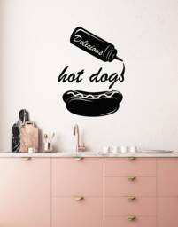 Hot Dog Vinyl Wall Decal Fast Food Truck Snack Bar Decor Kitchen Art Stickers Mural - #3009Di - thumbnail 1