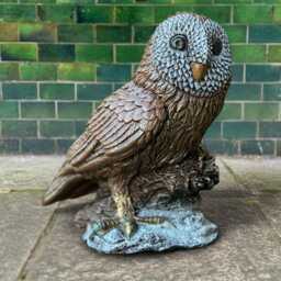 Stone Owl Figurine Concrete Bird Sculpture Outdoor Decoration Cement Ornament Owl Lover Gift Handmade Art Garden Statue Gift - thumbnail 2