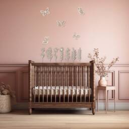 Wooden Flowers - Boho Nursery Flower Decor Wildflower Bedroom Butterfly Wall Decal Girls - thumbnail 2
