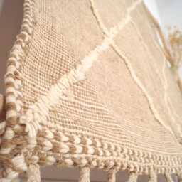 Zanafi Berber Wool Rug 235 X 140cm - Beige With Small Fringes - thumbnail 2