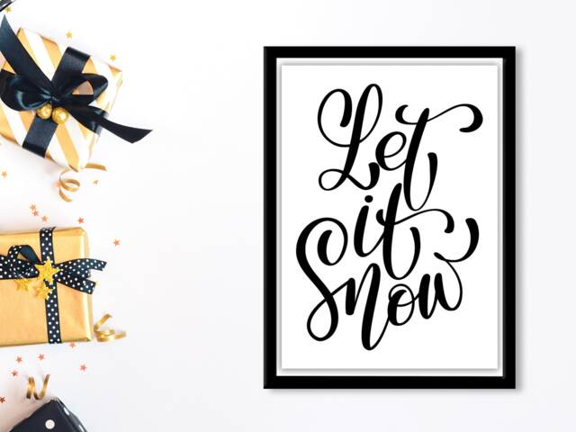 Let It Snow - Christmas Festive Fall Holidays - Wall Print Gift Bespoke Poster A5 A4 A3 Framed - image 1