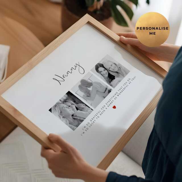 Photo Print For Nanny - Custom Grandmother Gift, Personalised Family Picture For Nan - image 1