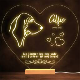 Basset Hound Dog Memorial Pet Loss Personalised Gift Warm Lamp Night Light - thumbnail 1