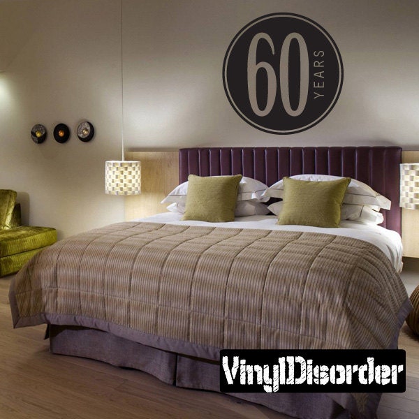 60 Years Old Circle - Vinyl Wall Decal Quotes Sticker Ce02760Yrsviiiet - image 1