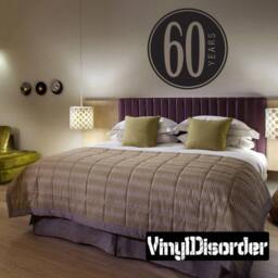 60 Years Old Circle - Vinyl Wall Decal Quotes Sticker Ce02760Yrsviiiet - thumbnail 1